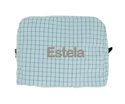 Cristina de Jos'h Neceser Grande Nordic Check Blue Personalizable^Niños Neceseres Bebé Personalizados
