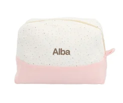 Niños Cristina de Jos'h Neceser Grande Rainbow Dots Rosa Personalizable