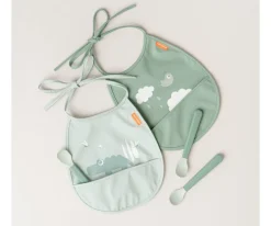 Done by Deer Pack 2 Baberos Pocket Croco Green