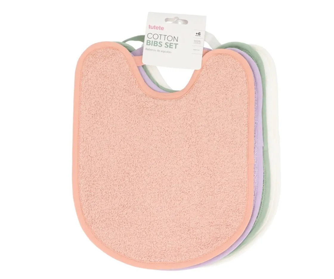 Tutete Pack 4 Baberos Rizo Rosa/Malva/Sage/Ivory^ Baberos