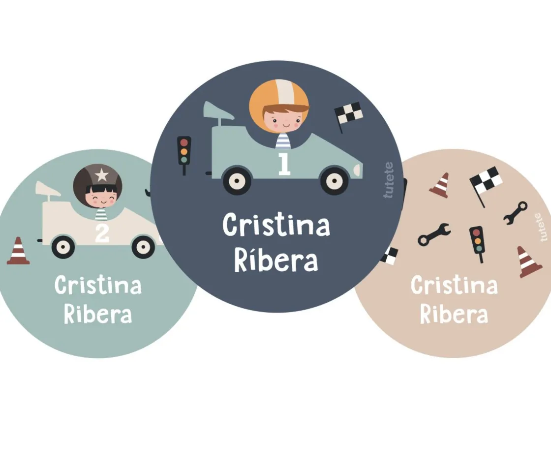 Tutete Pack 3 chapas Personalizadas Speed Racers