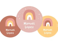 Tutete Pack 3 chapas Personalizadas Arcoíris Rosa^ Colecciones Vuelta Al Cole