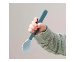 Done by Deer Pack 3 Cucharas para Bebé Fácil Agarre Foodie Blue^ Cubiertos Infantiles