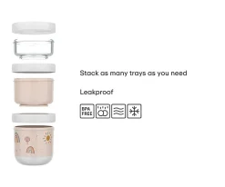 Mepal Pack 3 Dispensadores de Comida Apilable Mio Sunshine & Rainbow