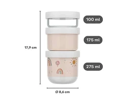 Mepal Pack 3 Dispensadores de Comida Apilable Mio Sunshine & Rainbow