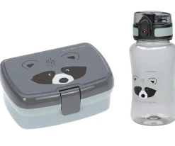 Lassig Pack Almuerzo Racoon + 7 Pegatinas Blue Regalo Personalizables