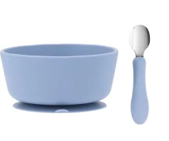 Tutete Pack Baby Meal Babero Silicona Animal Friends + Bol Silicona y Cuchara Acero Ocean Blue^ Vajilla Infantil