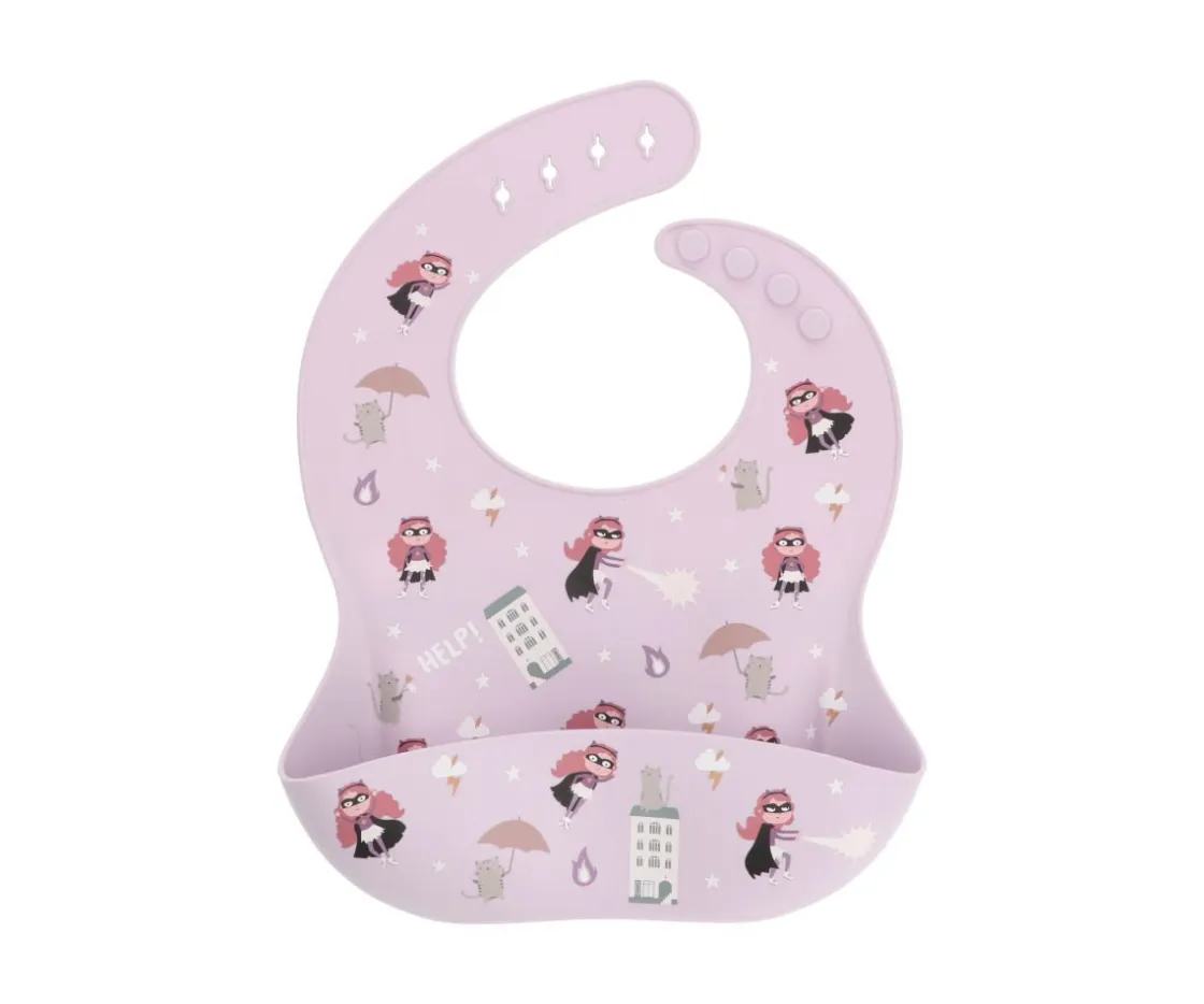 Tutete Pack Baby Meal Babero Silicona Fantastic Girl + Bol Silicona y Cuchara Lilac^ Vajilla Infantil