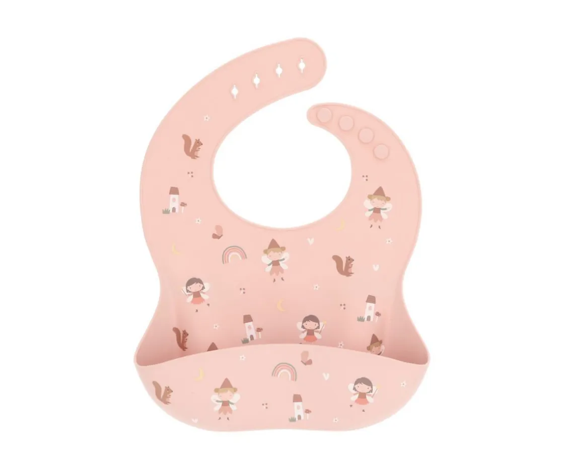 Tutete Pack Baby Meal Babero Silicona Wild Fairies + Bol Silicona y Cuchara Acero Brick Blush^ Vajilla Infantil