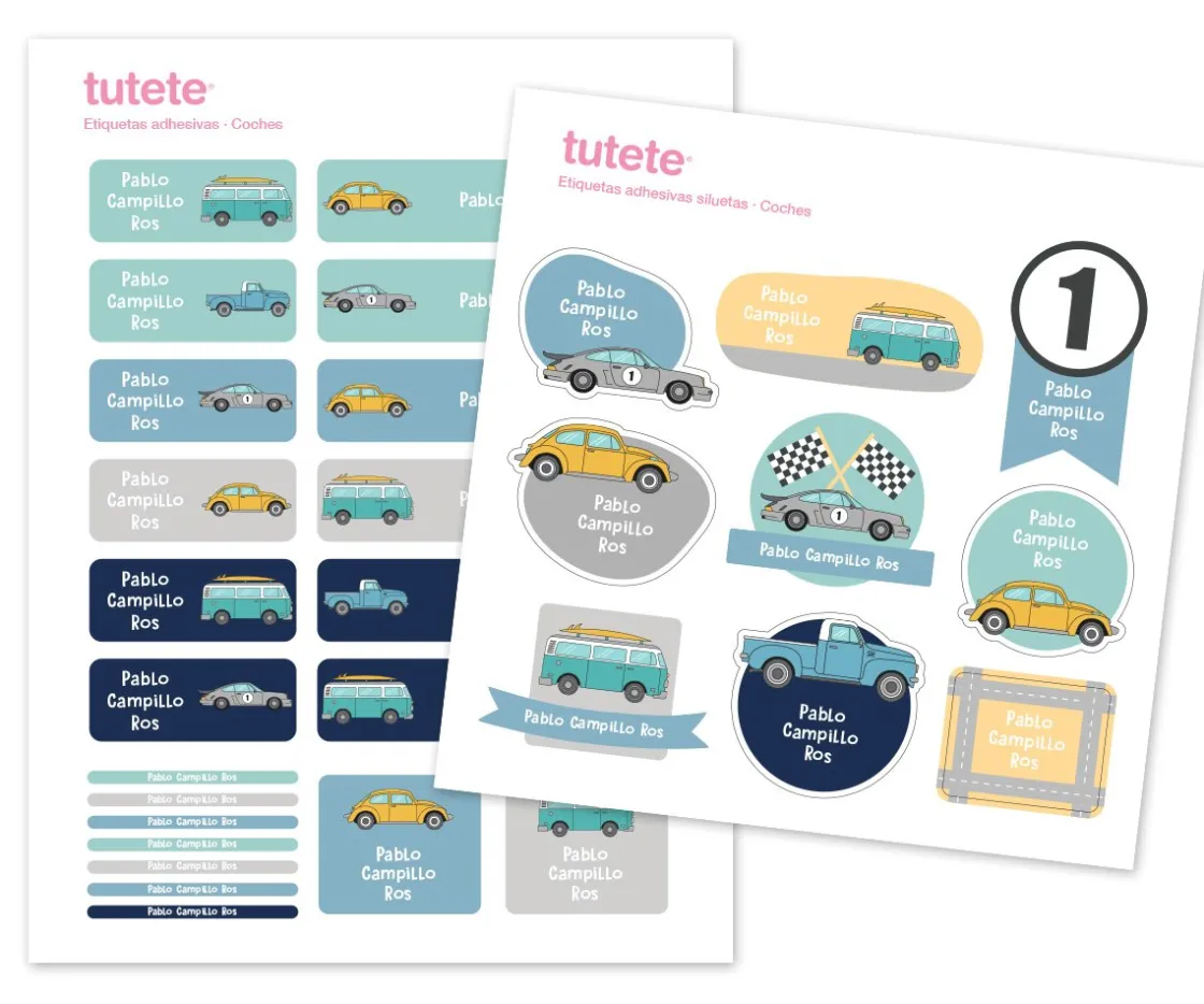 Tutete Pack Combinado Termo y Pegatinas Coches^ Colecciones Vuelta Al Cole