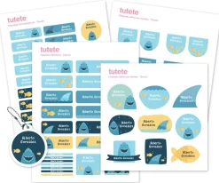 Tutete Pack Combinado Termo y Pegatinas Tiburón^ Colecciones Vuelta Al Cole