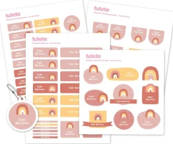 Tutete Pack Combinado Termo y Pegatinas Arcoíris Rosa