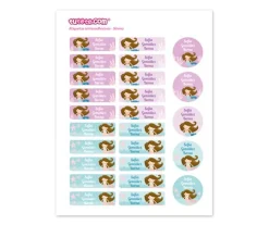 Tutete Pack Combinado Termo y Pegatinas Sirena^ Etiquetas Personalizadas