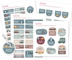 Tutete Pack Combinado Termo y Pegatinas Vintage Cars^ Colecciones Vuelta Al Cole