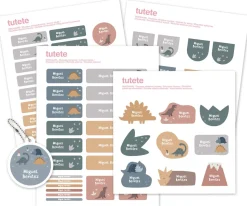 Tutete Pack Combinado Termo y Pegatinas Dinos World