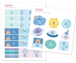 Tutete Pack Combinado Termo y Pegatinas Robot^ Etiquetas Personalizadas