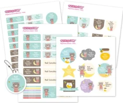 Tutete Pack Combinado Termo y Pegatinas Osito^ Etiquetas Personalizadas