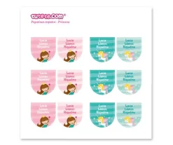 Tutete Pack Combinado Termo y Pegatinas Princesa^ Etiquetas Personalizadas
