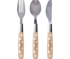 Tutete Pack Cubiertos Personalizados Lunares Caramelo^ Cubiertos Infantiles