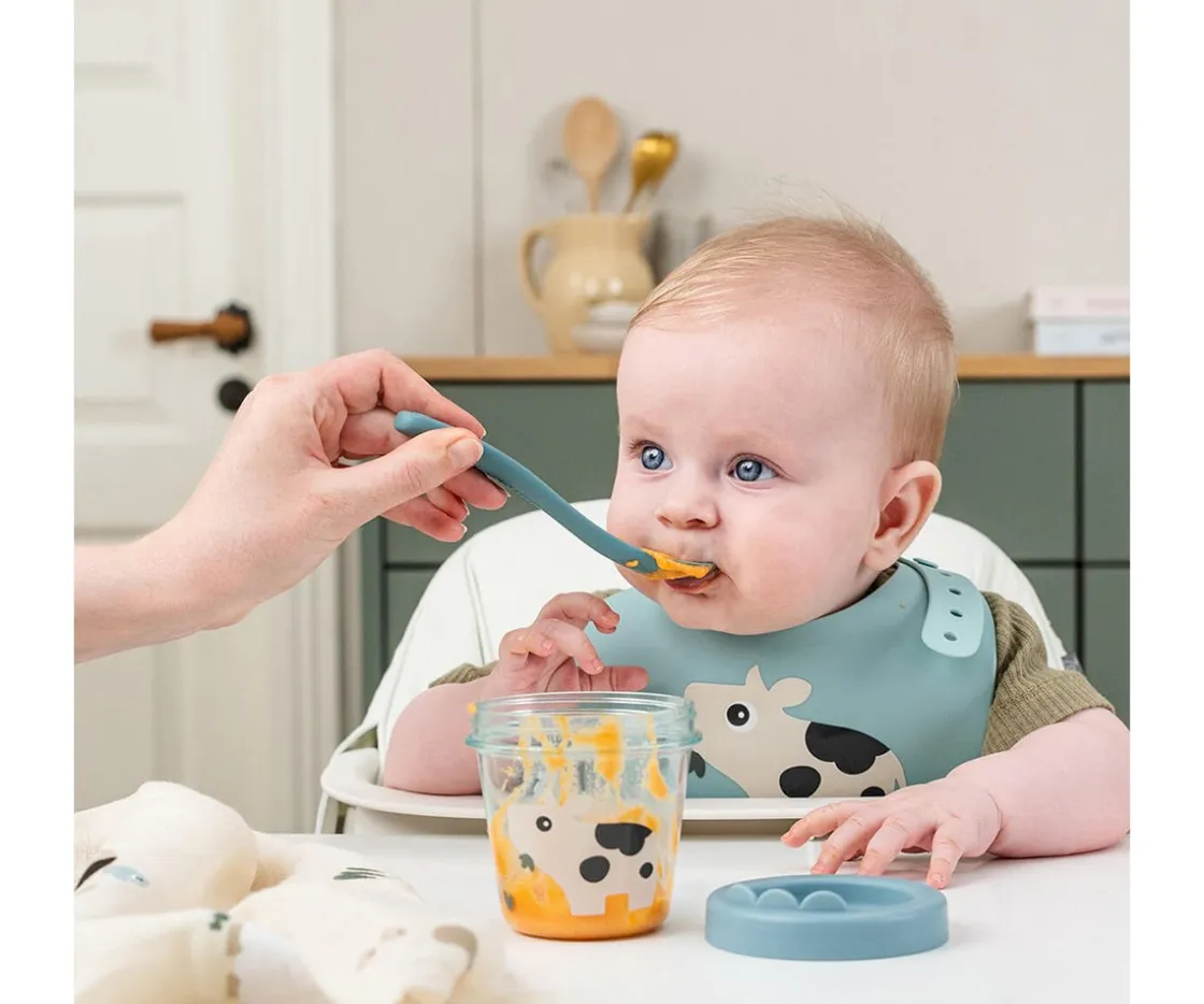 Done by Deer Pack de 2 Contenedores Porta Alimentos Tiny Farm Blue^ Fiambreras Infantiles