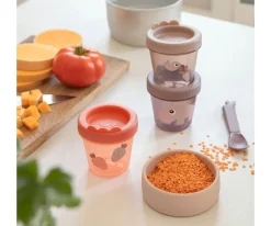 Done by Deer Pack de 3 Contenedores Porta Alimentos Ozzo Papaya^ Fiambreras Infantiles