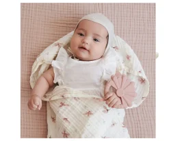 Cam Cam Pack de 3 Muselinas Creme Dusty Rose^ Muselinas Bebé