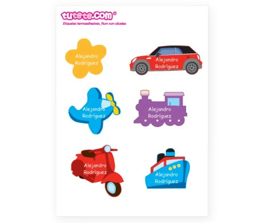 Tutete Pack Etiquetas para Ropa siluetas y rumrum^ Etiquetas Personalizadas