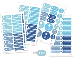 Tutete Pack Guardería Azul Estrella^ Etiquetas Personalizadas