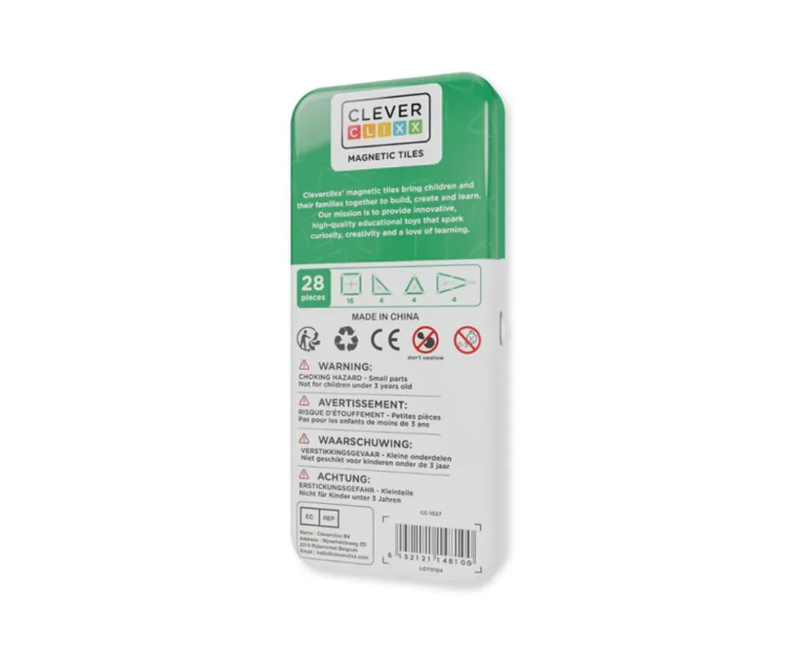 Niños Cleverclixx Pack Mini Tiles Pastel 28 piezas