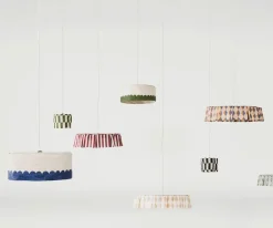 Nobodinoz Pantalla de Lino Lámpara de Techo Vibes Green Tiles^ Iluminación