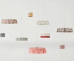 Nobodinoz Pantalla de Lino Lámpara de Techo Vibes Green Blue Harlequin^ Iluminación