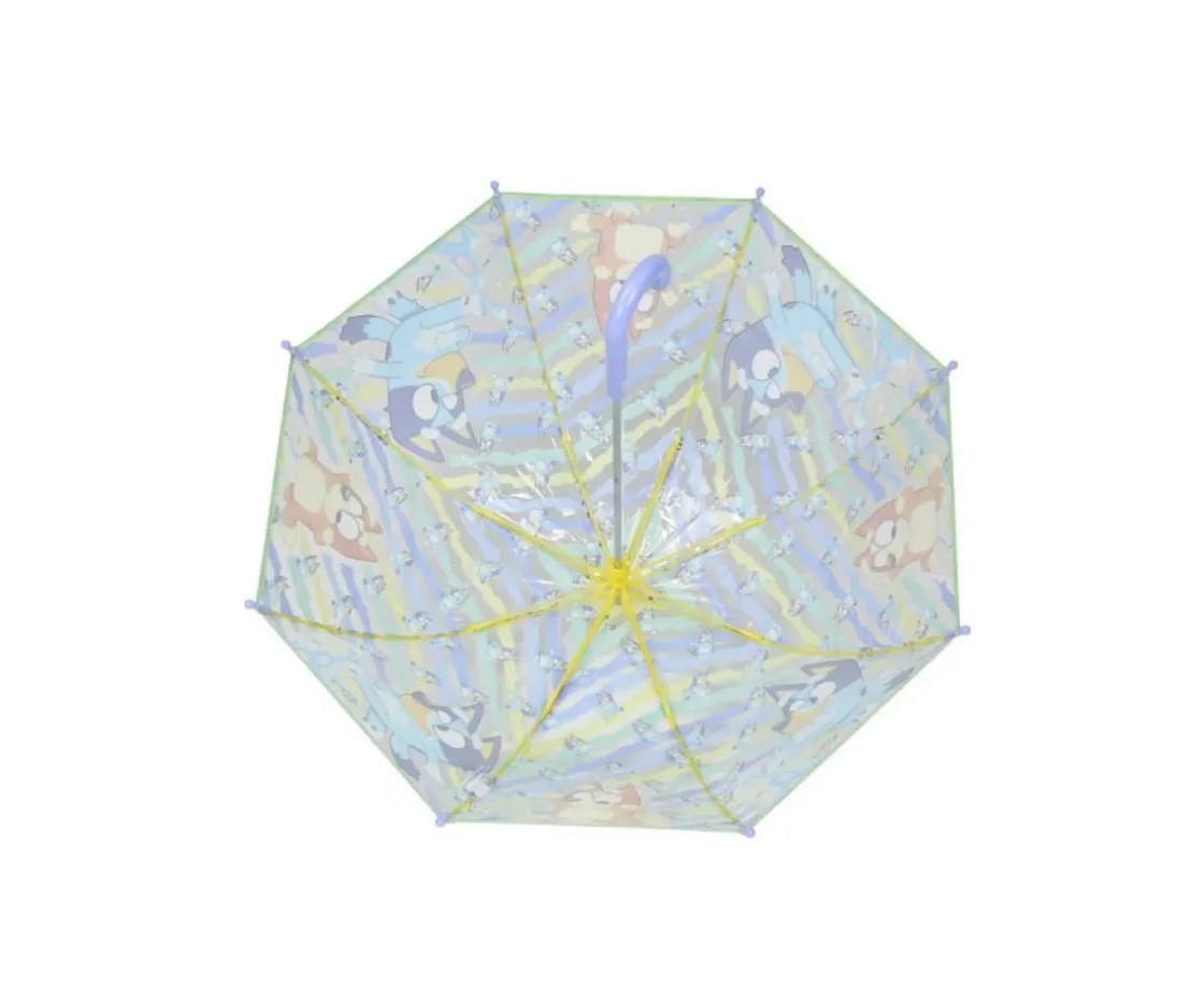 CyP Brands Paraguas Manual Infantil Bluey Transparente Burbuja^ Paraguas Infantiles