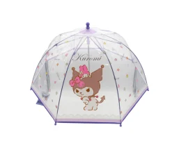 CyP Brands Paraguas Manual Infantil Kuromi Transparente Burbuja^ Paraguas Infantiles
