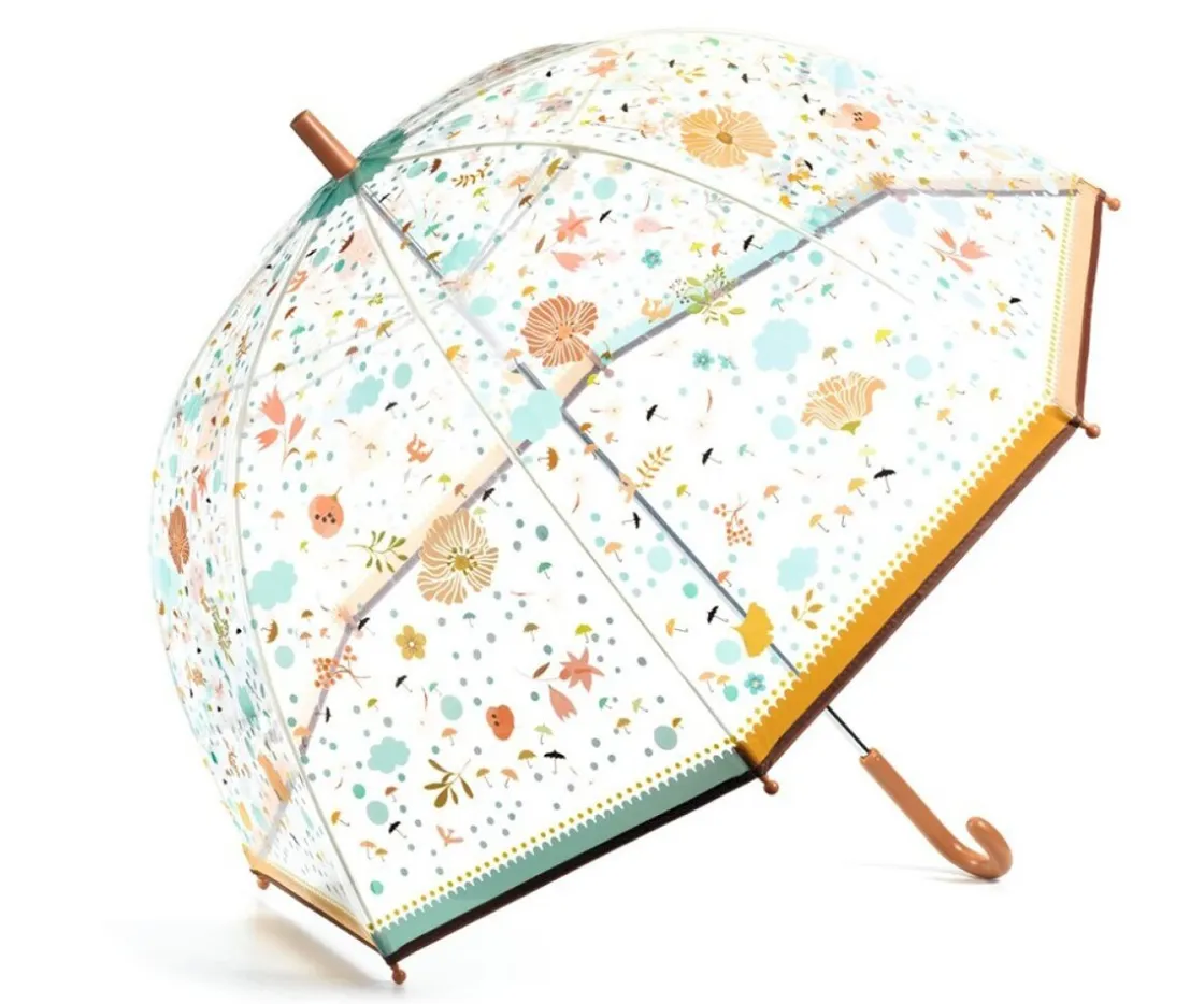 Djeco Paraguas Transparente Pequeñas Flores^ Paraguas Infantiles