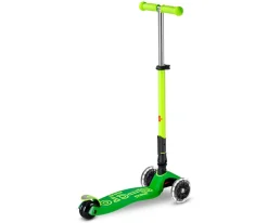 Niños Micro Patinete Maxi Deluxe Plegable Neon Led Verde / Amarillo