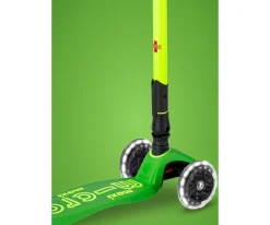 Niños Micro Patinete Maxi Deluxe Plegable Neon Led Verde / Amarillo