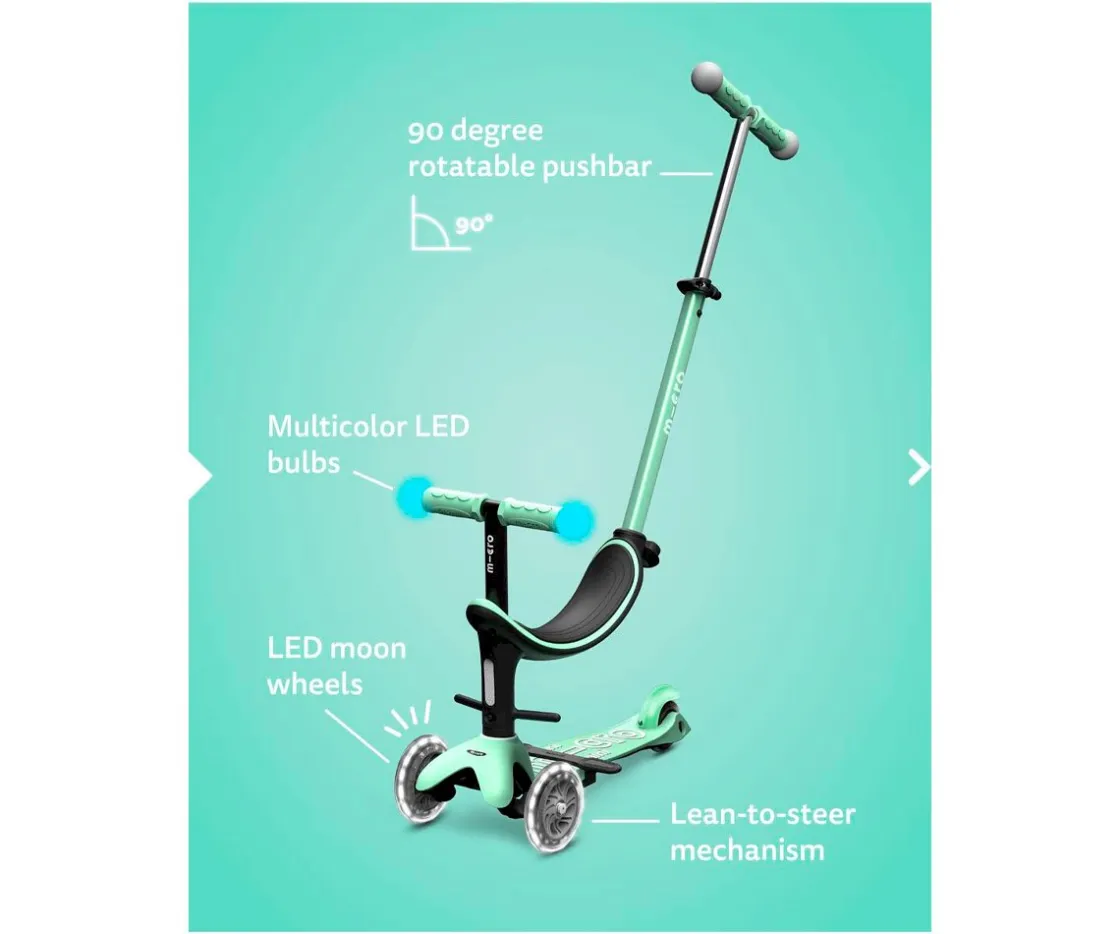 Niños Micro Patinete Mini 2 Grow Deluxe Magic Menta