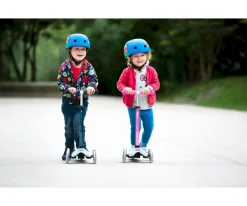 Micro Patinete Mini Deluxe Flux Neochrome Rosa Luces LED^Niños Patinetes