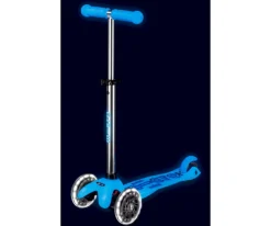 Niños Micro Patinete Mini Deluxe Glow Blue con Luces LED