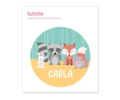 Tutete Pegatina Grande Animales de Bosque para Caja Almuerzo