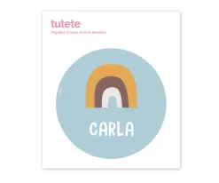 Tutete Pegatina Grande Arcoíris Mostaza para Caja Almuerzo