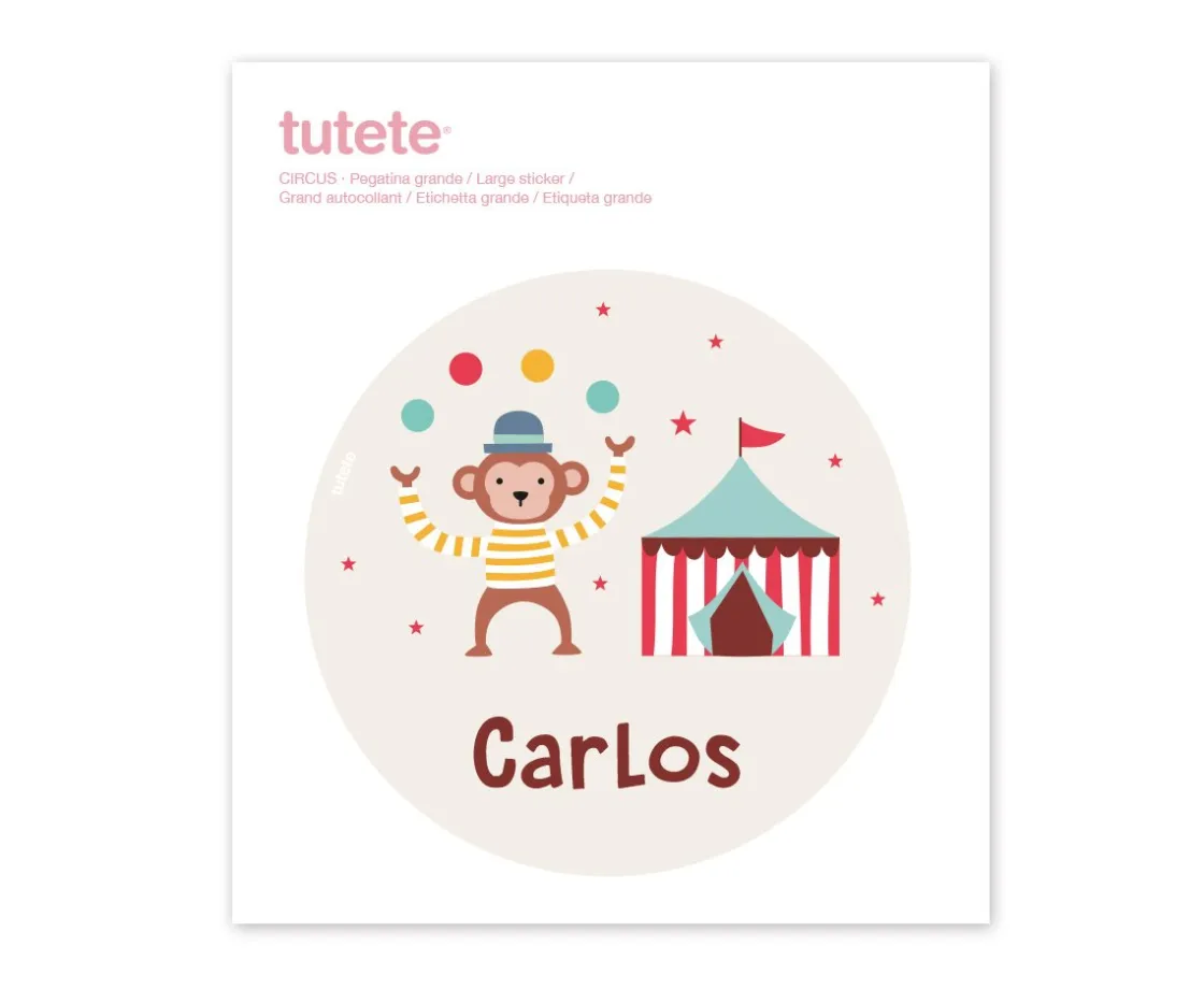 Tutete Pegatina Grande Circus para Caja Almuerzo^ Colecciones Vuelta Al Cole