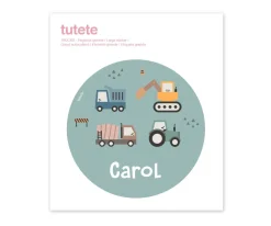 Tutete Pegatina Grande Trucks para Caja Almuerzo