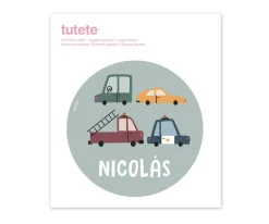 Tutete Pegatina Grande Vintage Cars para Caja Almuerzo