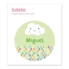 Tutete Pegatina Mediana Nube Verde