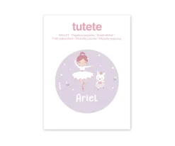 Tutete Pegatina Pequeña Ballet para Botella y Cajas Almuerzo