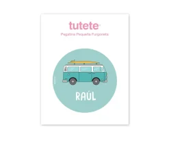 Tutete Pegatina Pequeña Furgoneta para Botella y Cajas Almuerzo