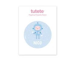 Tutete Pegatina Pequeña Robot para Botella y Cajas Almuerzo