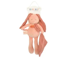 Niños Baby Nat Peluche Conejo con Mini Doudou Terracota Personalizable
