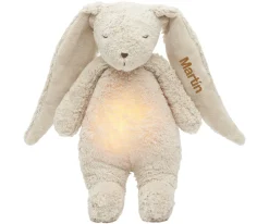 Niños Moonie Peluche Luz-Sonido Conejo Orgánico 2.0 Sand Personalizable